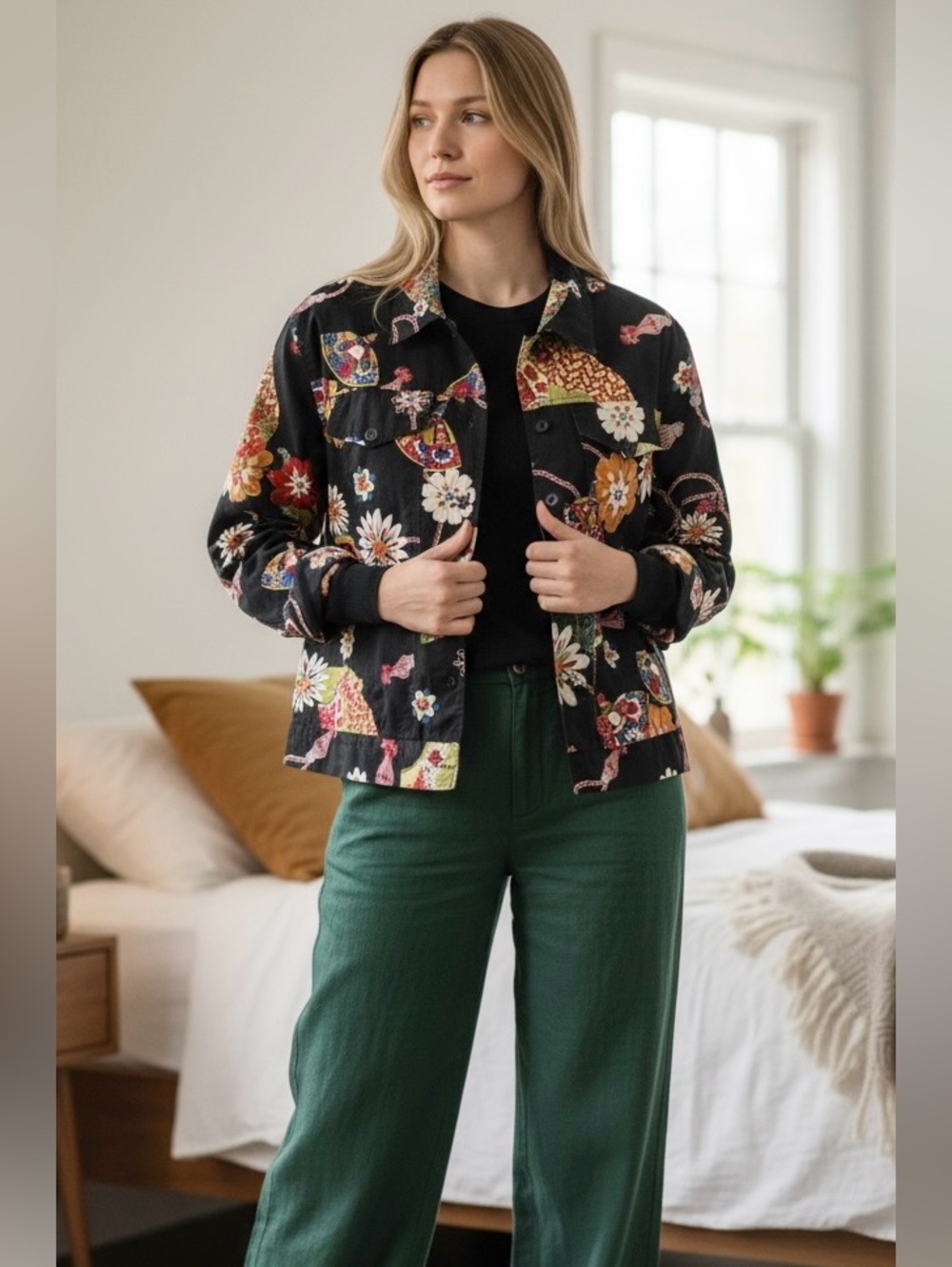 Anne Carson - Floral Women's Long Sleeved Button Up | Size XL | EUC!!